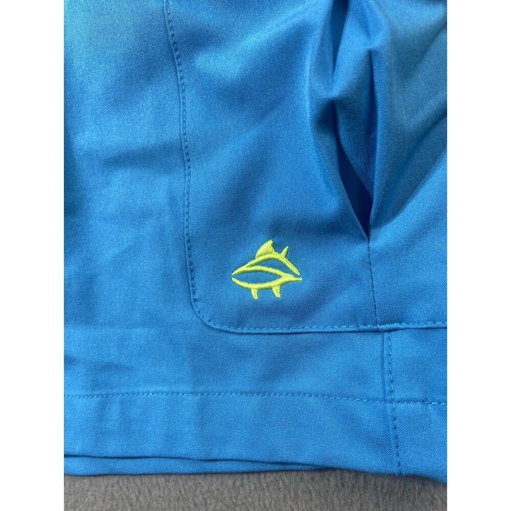 Loco Skail Blue Fishing Cargo Shorts Mens 36 Stretch Performance Zipper Pocket - Picture 7 of 12
